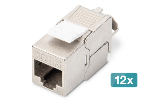 Digitus Moduł CAT 6A Keystone, ekranowany, beznarzędziowe złącze montażowe - 12 szt.