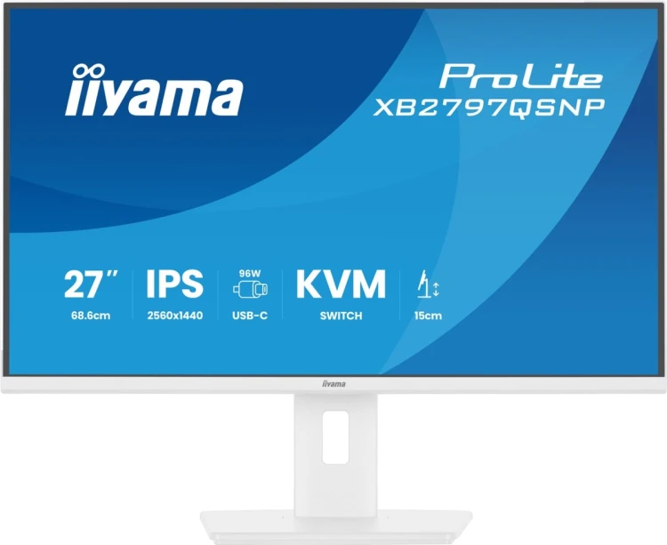iiyama ProLite XB2797QSNP-W1 monitor komputerowy 68,6 cm (27") 2560 x 1440 px Quad HD LCD Biały