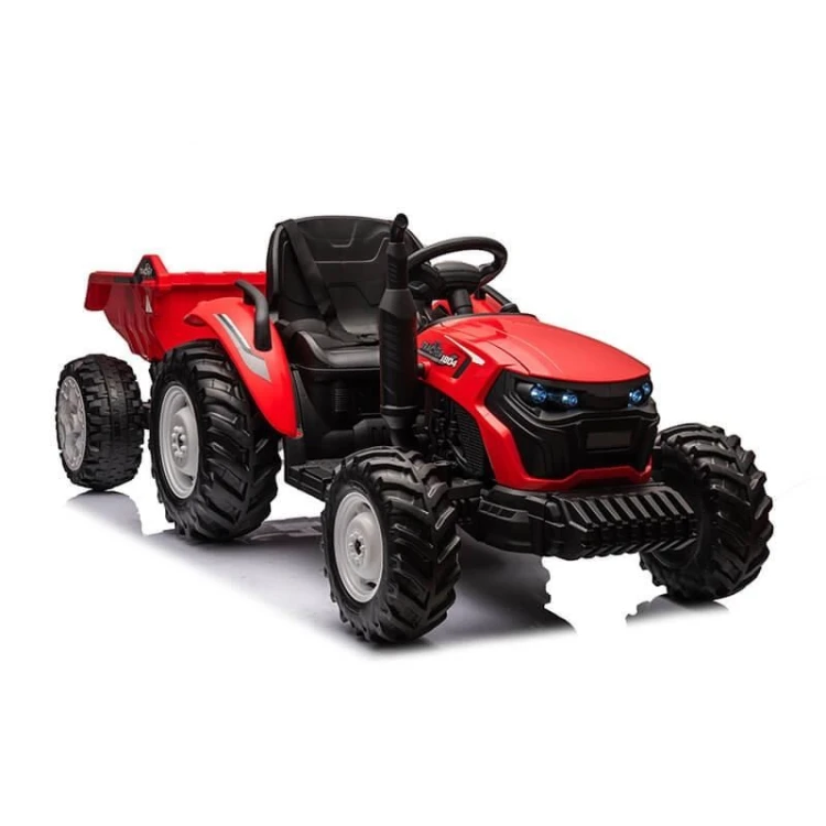 KIDS ELEC TRACTOR WITH TRAILER HATIS RED