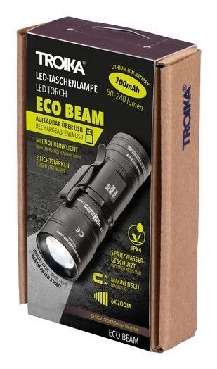 TROIKA ECO BEAM Czarny Magnetyczne mocowanie latarki LED