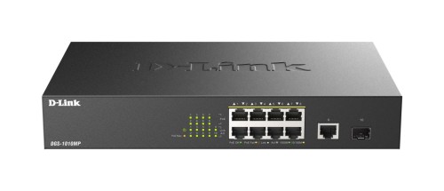 D-Link DGS 1010MP - Switch - niezarządzalny - 8 x PoE++ 1 - Switch - 1 Gbps