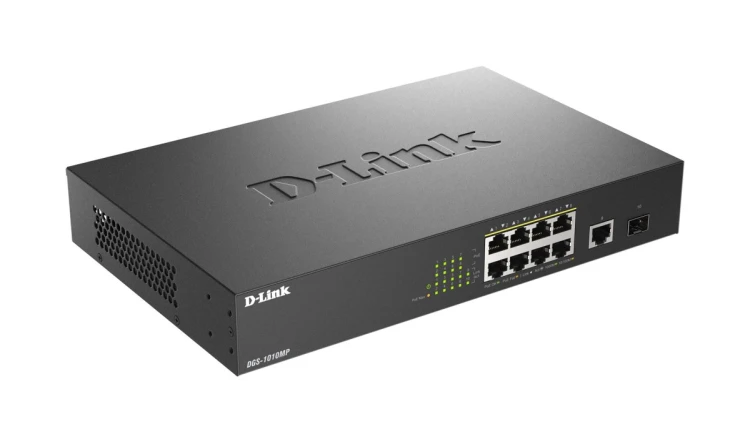 D-Link DGS 1010MP - Switch - niezarządzalny - 8 x PoE++ 1 - Switch - 1 Gbps
