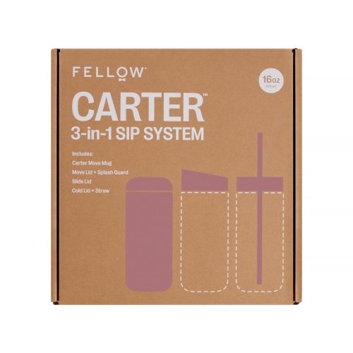 Kubek termiczny 473 ml Carter Move Mug 3w1 +3 nakrętki Fellow pudrowy różowy