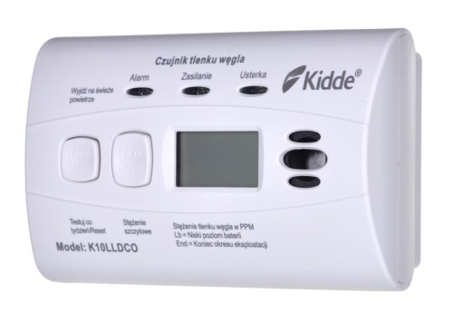 Czujnik tlenku węgla i czadu LCD K10LLDCO Kidde