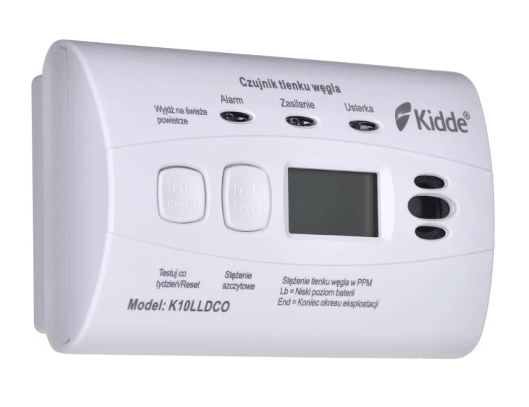 Czujnik tlenku węgla i czadu LCD K10LLDCO Kidde