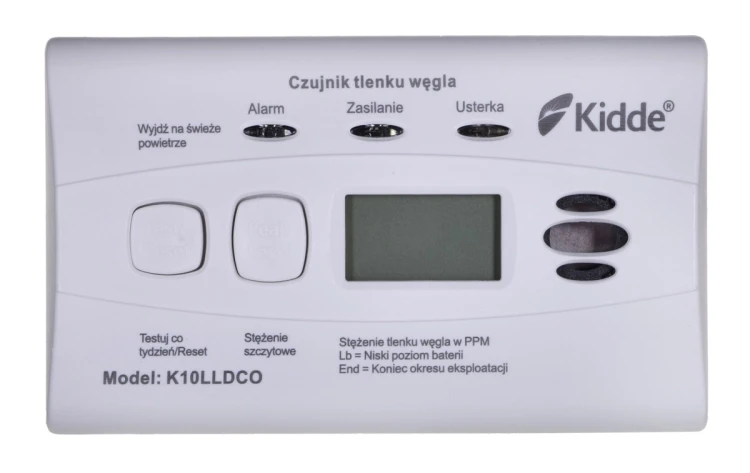 Czujnik tlenku węgla i czadu LCD K10LLDCO Kidde