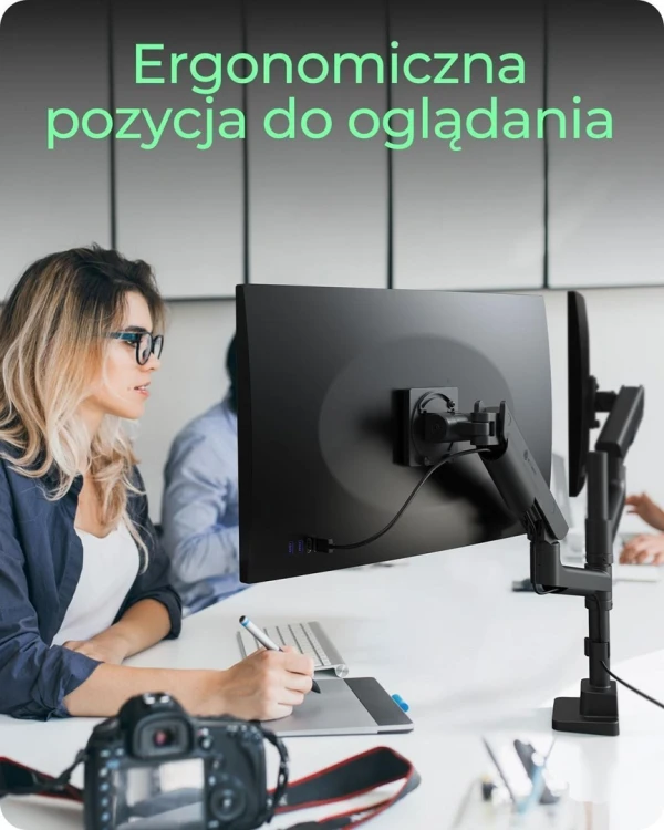 ICY BOX IB-MS702-T uchwyt / stojak do monitorów 144,8 cm (57") Biurko Czarny