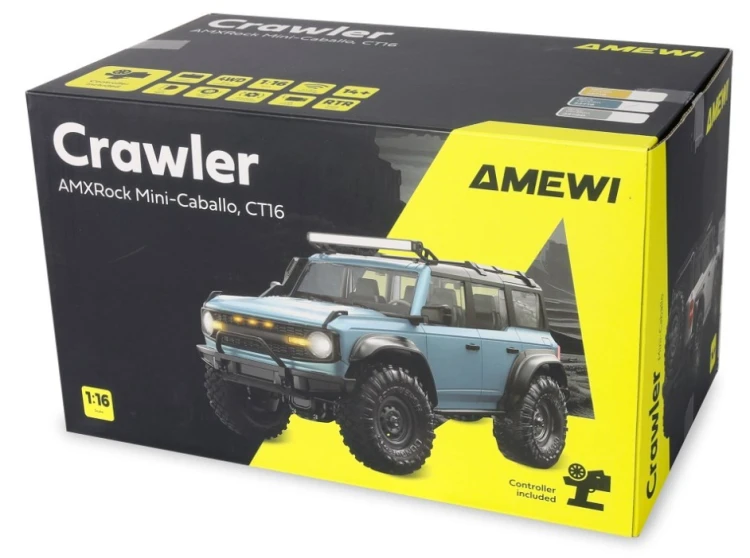 Model RC Crawler Mini-Cabalo AMXRock 4WD 1:16 RTR szary