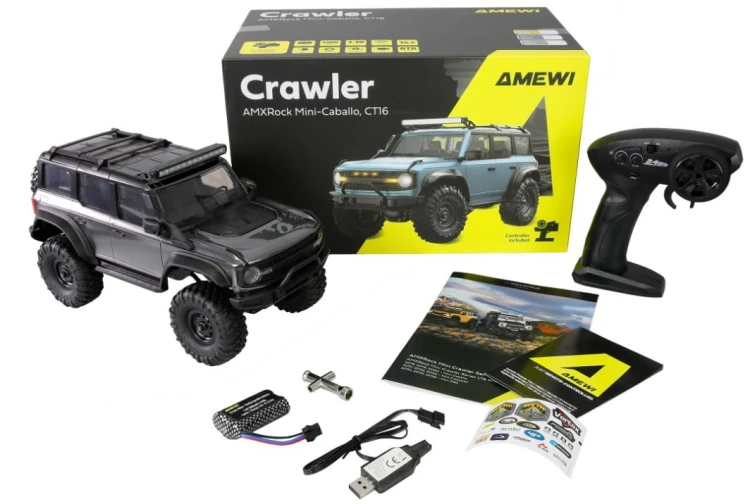 Model RC Crawler Mini-Cabalo AMXRock 4WD 1:16 RTR szary