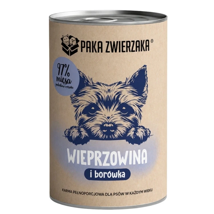 Paka Zwierzaka Monobiałkowa wieprzowina z borówką 400g