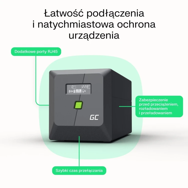 Green Cell UPS POWERPROOF 600W/1000VA MODYFIKOWANA SINUSOIDA