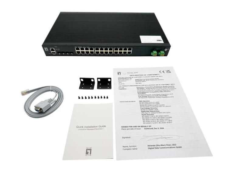 LevelOne IXP-2871 przełącznik sieciowy Zarządzany L2+ Gigabit Ethernet (10/100/1000) Obsługa PoE Czarny