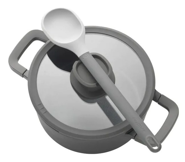 BergHOFF 3950593 garnel do zupy 4,4 l Czarny Aluminium, Szkło, Silikon