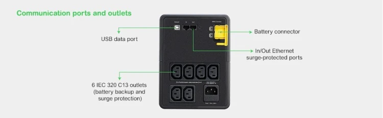 UPS APC BX1200MI line-interactive 1,2kVA 650W 6x gniazdo sieciowe