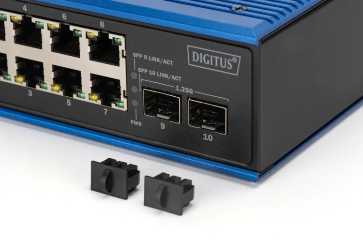 Industrialny 8+2-Port Gigabit Ethernet Switch 8 Port GE RJ 54, 2 GE SFP Port