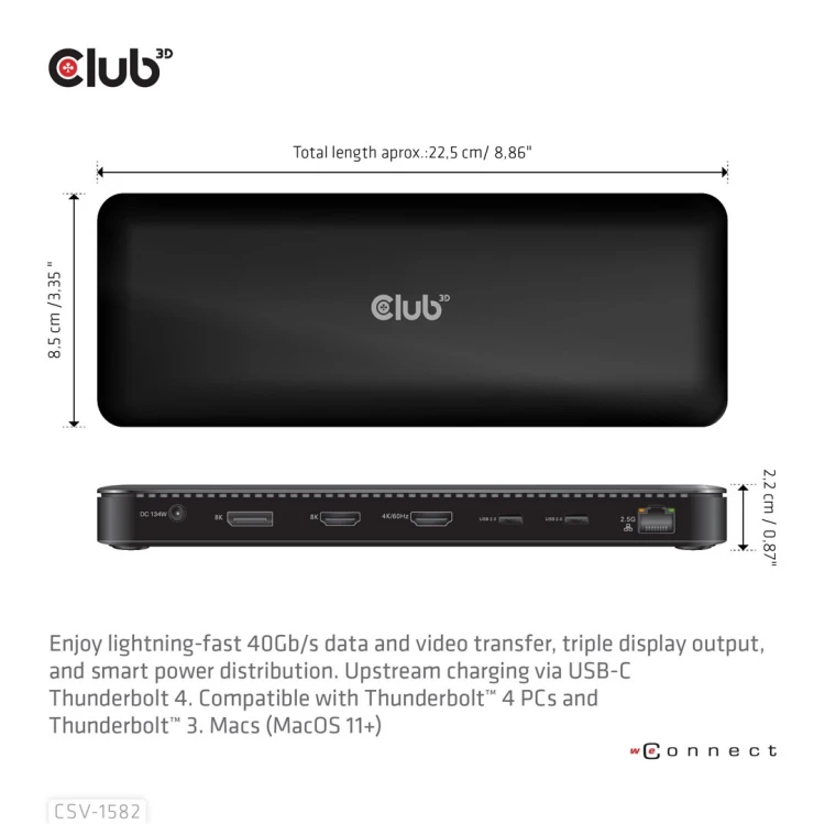 CLUB3D Club 3D, Dockingstation TB4 12 in 1