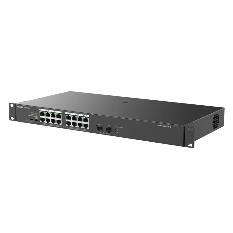 Ruijie Networks RG-ES118GS-P-L przełącznik sieciowy Nie zarządzany L2 Gigabit Ethernet (10/100/1000) Obsługa PoE Czarny