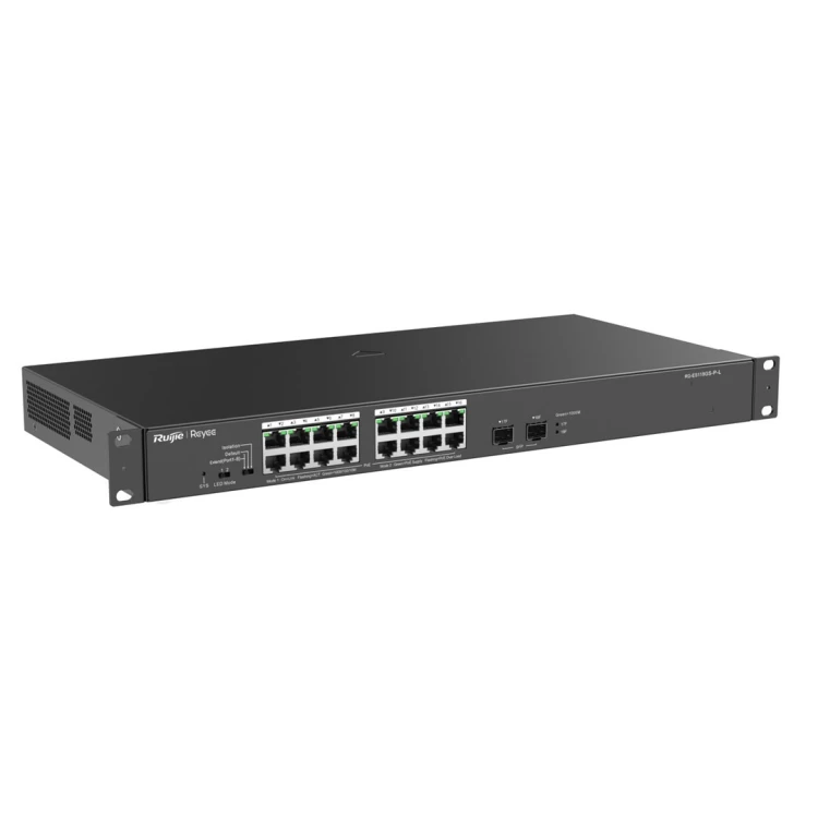 Ruijie Networks RG-ES118GS-P-L przełącznik sieciowy Nie zarządzany L2 Gigabit Ethernet (10/100/1000) Obsługa PoE Czarny