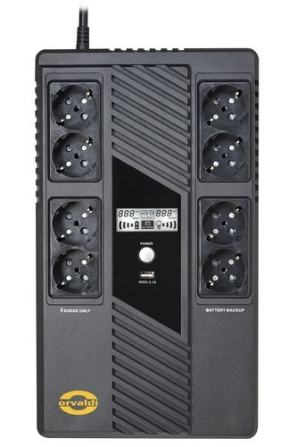 Orvaldi VAM-1000 zasilacz UPS Technologia line-interactive 1000 kVA 600 W 8 x gniazdo sieciowe