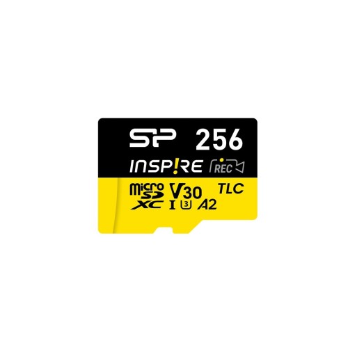 Karta pamięci Silicon Power Inspire 256 GB MicroSDXC V30 UHS-I U3 A2 4K + adapter (SP256GBSTXLA2V1NSP)