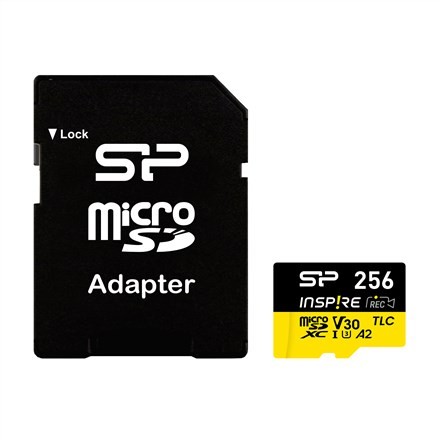 Karta pamięci Silicon Power Inspire 256 GB MicroSDXC V30 UHS-I U3 A2 4K + adapter (SP256GBSTXLA2V1NSP)