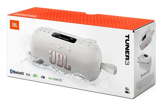 Głośnik JBL TUNER 3 (biały, bezprzewodowy, z radiem FM i DAB+)