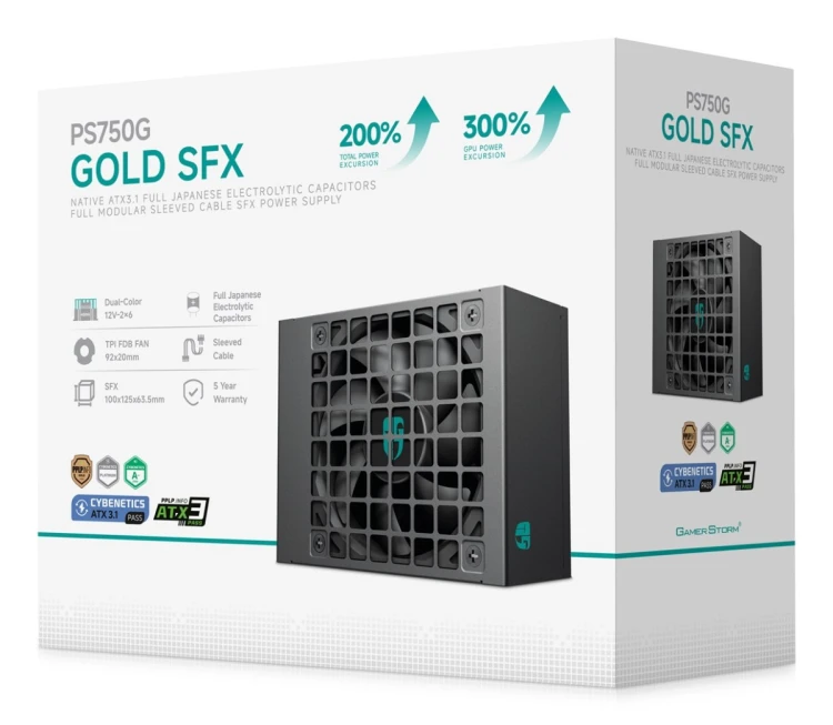 Gamer Storm PS750G moduł zasilaczy 750 W 20+4 pin ATX SFX Czarny