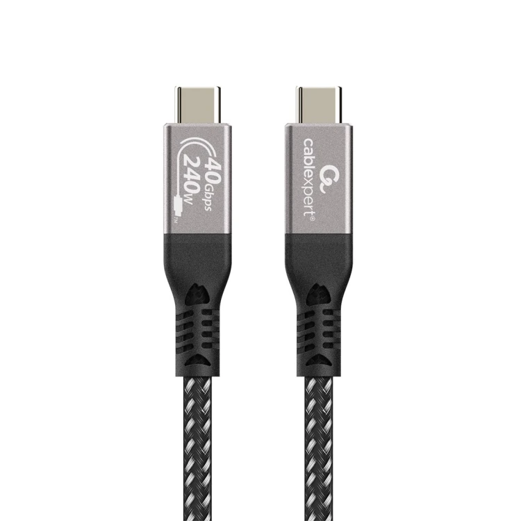 GEMBIRD KABEL DO ŁADOWANIA I TRANSMISJI DANYCH PREMIUM USB 4 TYPE-C 40 GB/S, 240 W, 0.5 M