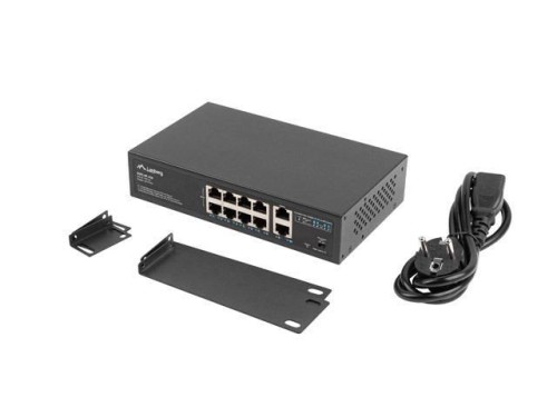 Lanberg Switch PoE+ Rack 10"/19" RSFE-8P-2GE-120