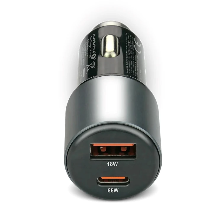 EVERACTIVE ŁADOWARKA SAMOCHODOWA 1 X USB QC3.0, 1 X USB-C PD 83W CZARNA CC-60Q