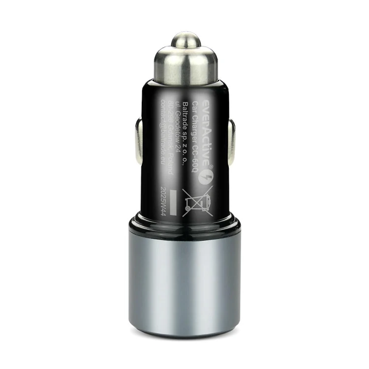 EVERACTIVE ŁADOWARKA SAMOCHODOWA 1 X USB QC3.0, 1 X USB-C PD 83W CZARNA CC-60Q