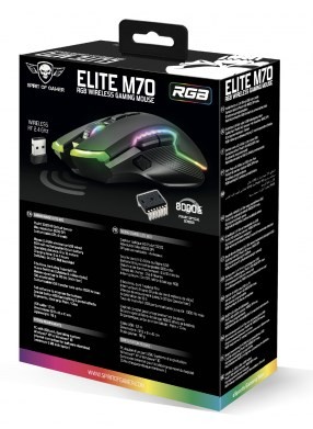 Spirit of Gamer ELITE M70 myszka Gaming Po prawej stronie RF Wireless + Bluetooth Optyczny 4800 DPI