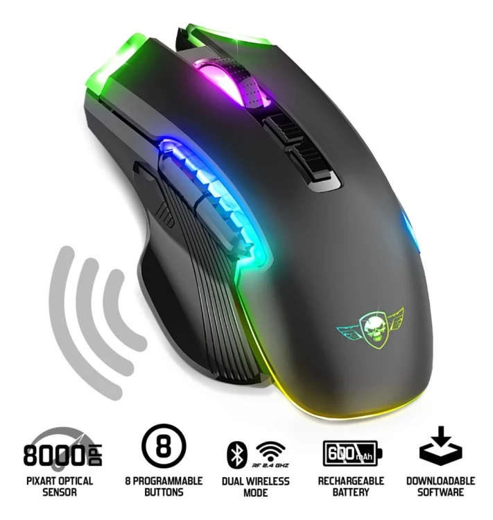 Spirit of Gamer ELITE M70 myszka Gaming Po prawej stronie RF Wireless + Bluetooth Optyczny 4800 DPI
