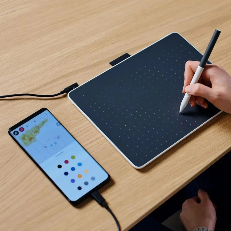 Tablet graficzny Wacom Intuos One Medium 216x135mm USB/Bluetooth Szary/Biały CTC6110WLW1B