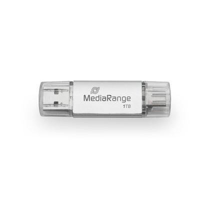 MediaRange MR941-1 pamięć USB 1 TB USB Type-A / USB Type-C 3.2 Gen 1 (3.1 Gen 1) Srebrny