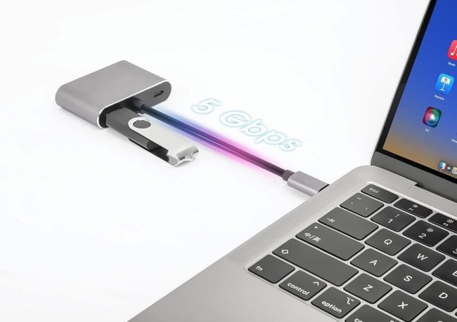 Hub USB Typ-C 4w1 USB 3.0 + PD 100W + HDMK 4k30Hz + VGA FullHD