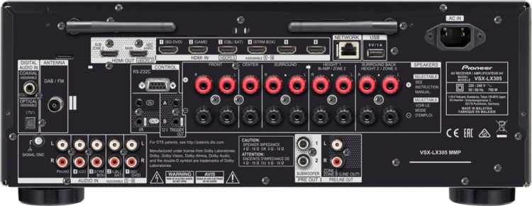 Amplituner kina domowego Pioneer VSX-LX305 srebrny