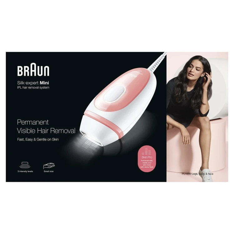 Braun Silk-expert PL1000 środek do usuwania włosów Intensywne światło impulsowe (IPL) Różowy, Biały