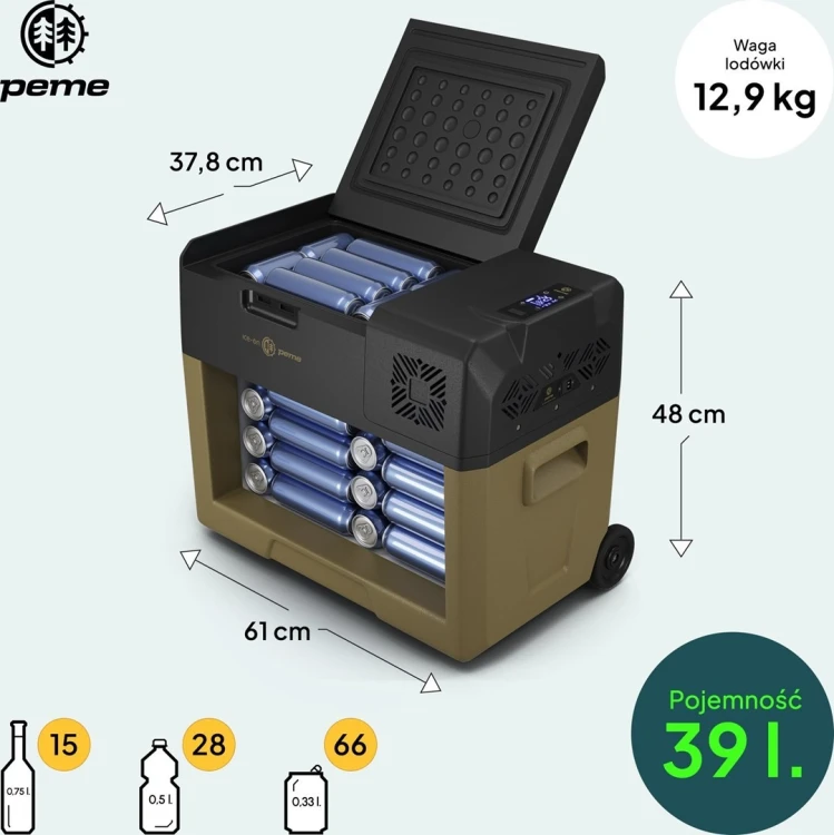 Peme Expedition 39 L lodówka podróżna Prąd elektryczny Brązowy