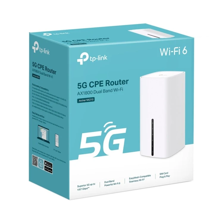 TP-Link Archer NX210 router bezprzewodowy Gigabit Ethernet Dual-band (2.4 GHz/5 GHz) 5G Biały