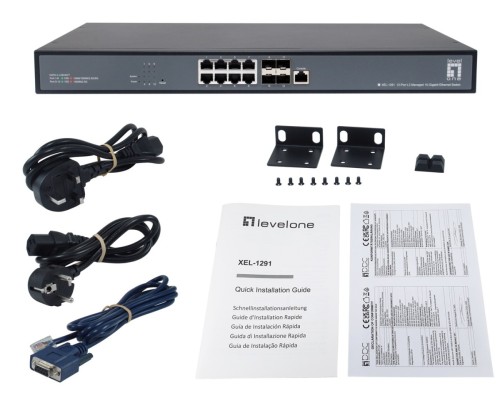 LevelOne XEL-1291 Zarządzany L3 10G Ethernet (100/1000/10000) 1U Czarny