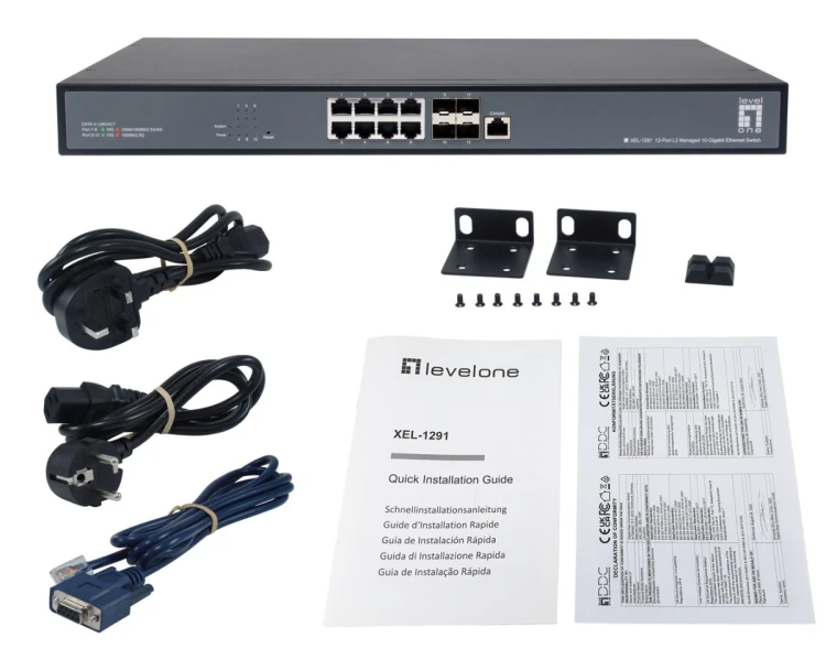 LevelOne XEL-1291 Zarządzany L3 10G Ethernet (100/1000/10000) 1U Czarny
