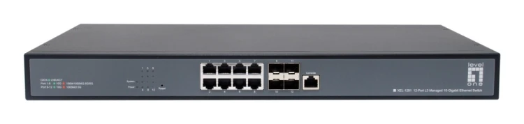 LevelOne XEL-1291 Zarządzany L3 10G Ethernet (100/1000/10000) 1U Czarny