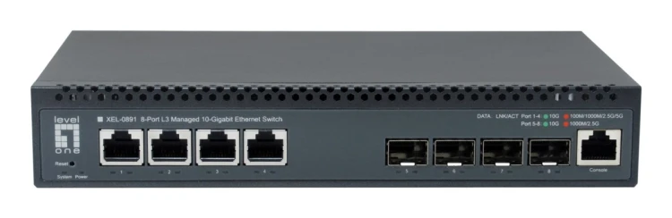LevelOne XEL-0891 Zarządzany L3 10G Ethernet (100/1000/10000) Desktop Szary