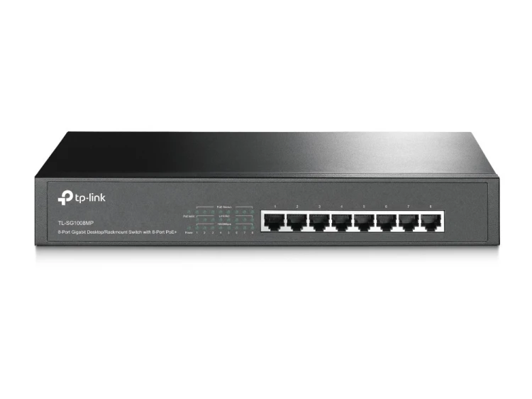 TP-Link TL-SG1008MP przełącznik sieciowy Nie zarządzany Gigabit Ethernet (10/100/1000) Obsługa PoE Czarny