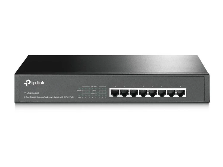 TP-Link TL-SG1008MP przełącznik sieciowy Nie zarządzany Gigabit Ethernet (10/100/1000) Obsługa PoE Czarny