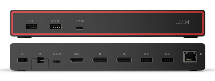 Lenovo ThinkPad USB4 Dock 5000 Przewodowa Thunderbolt 4 Czarny