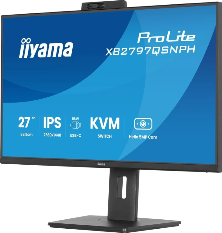 iiyama ProLite XB2797QSNPH-B1 27IN IPS LCD 4MS 2560X1440 350CD/M2 HDMI/DP/USB 2 monitor komputerowy 68,6 cm (27") 2560 x 1440 px Quad HD Czarny