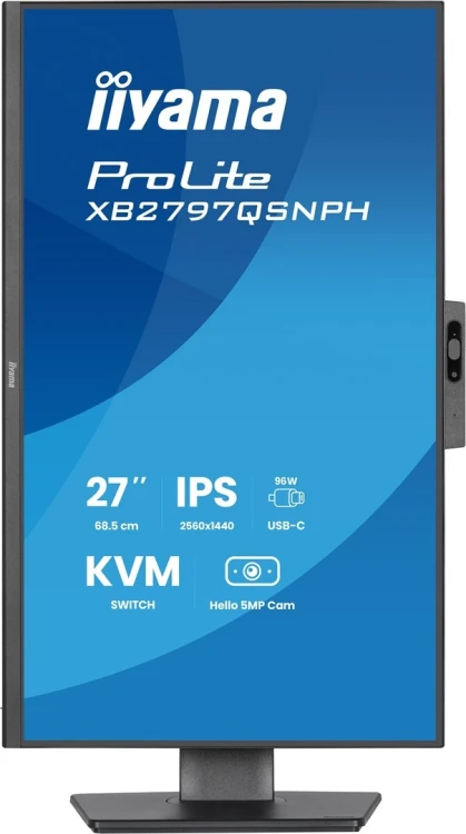 iiyama ProLite XB2797QSNPH-B1 27IN IPS LCD 4MS 2560X1440 350CD/M2 HDMI/DP/USB 2 monitor komputerowy 68,6 cm (27") 2560 x 1440 px Quad HD Czarny