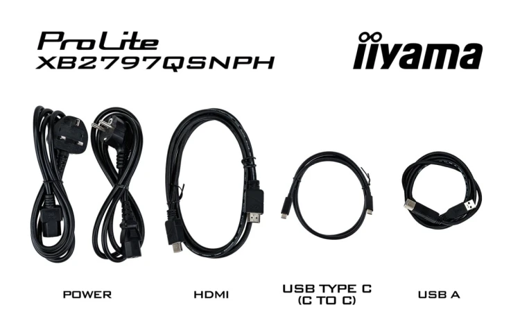 iiyama ProLite XB2797QSNPH-B1 27IN IPS LCD 4MS 2560X1440 350CD/M2 HDMI/DP/USB 2 monitor komputerowy 68,6 cm (27") 2560 x 1440 px Quad HD Czarny